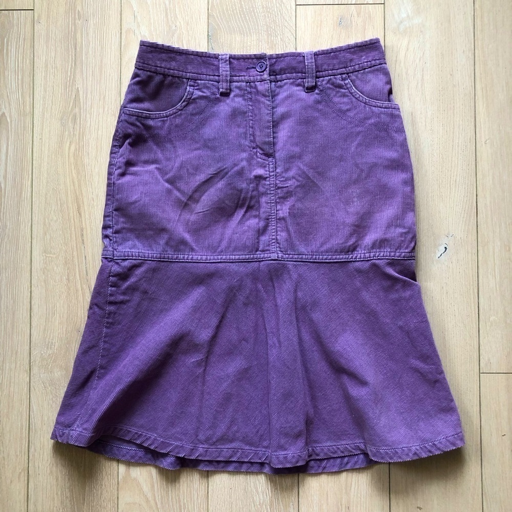 Y2K Flare Corduroy Mini Skirt in Purple